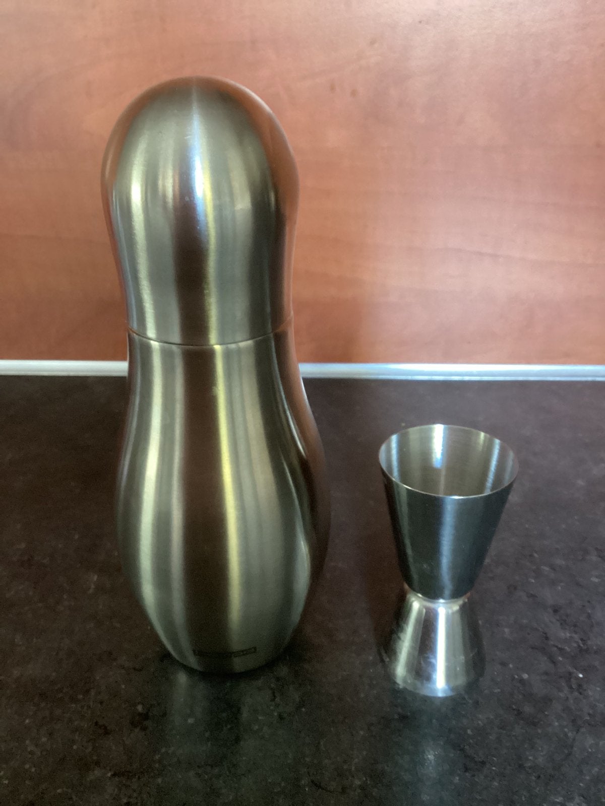 Cocktailshaker met maatbeker - RVS, Zilver, Ophalen of Verzenden, Metaal, Overige merken