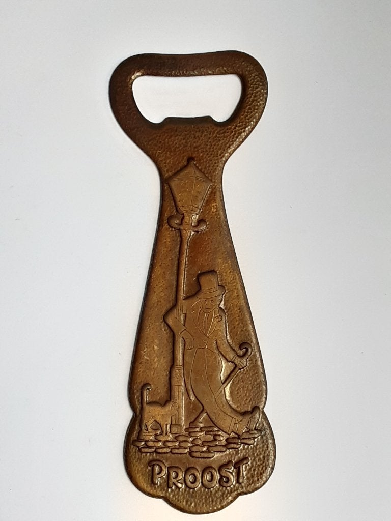 vintage flesopener Proost met een dronken man, Antiek en Kunst, Verzenden
