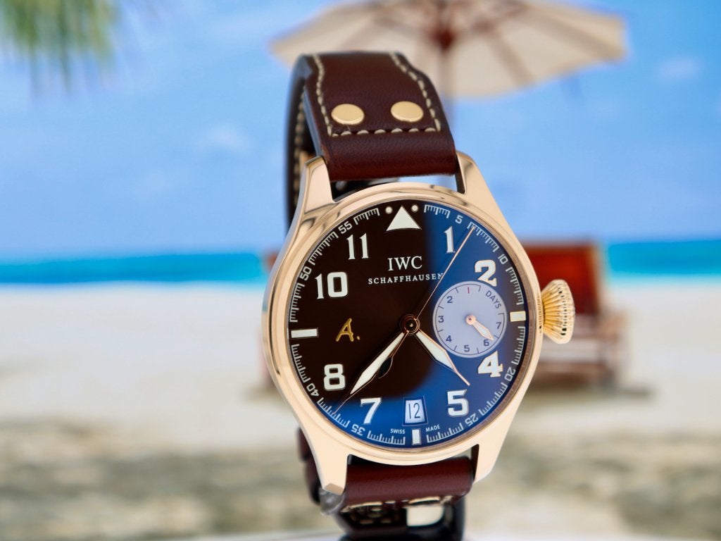 IWC Big Pilot St. Exupery L.E. Rose Gold in Briljante Staat, Overige merken, Leer, Polshorloge, Ophalen of Verzenden