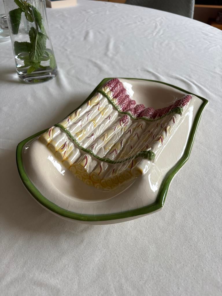 Vintage Aspergeschaal Keramiek - Handgeschilderd, Ophalen of Verzenden