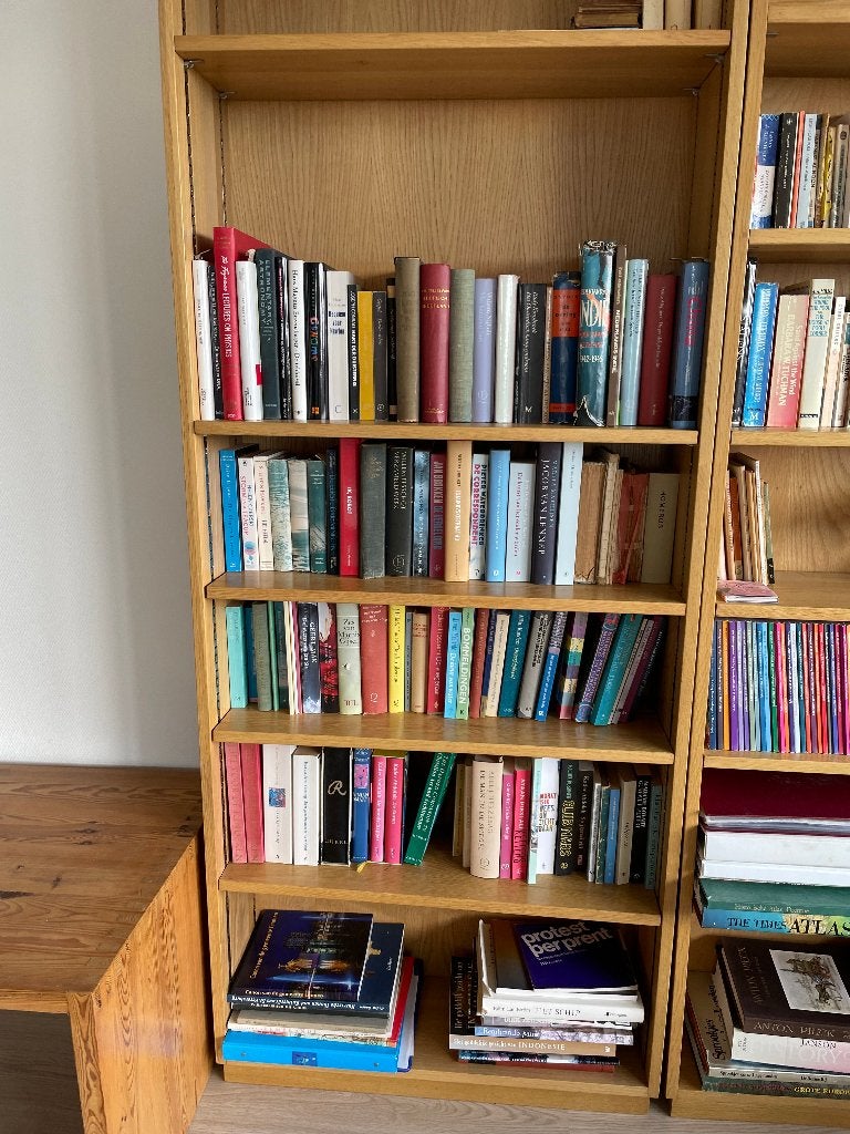 massief eiken boekenkast, Huis en Inrichting, Ophalen, Gebruikt, Eikenhout, 50 tot 100 cm