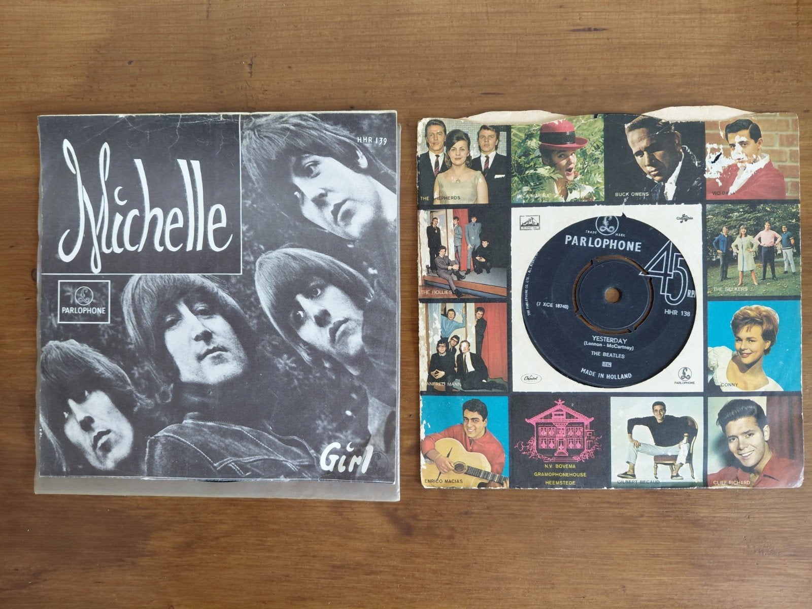 The Beatles - Michelle en Yesterday (Vinyl Single), Cd's en Dvd's, Gebruikt, Originele persing, 7 inch, Ophalen of Verzenden