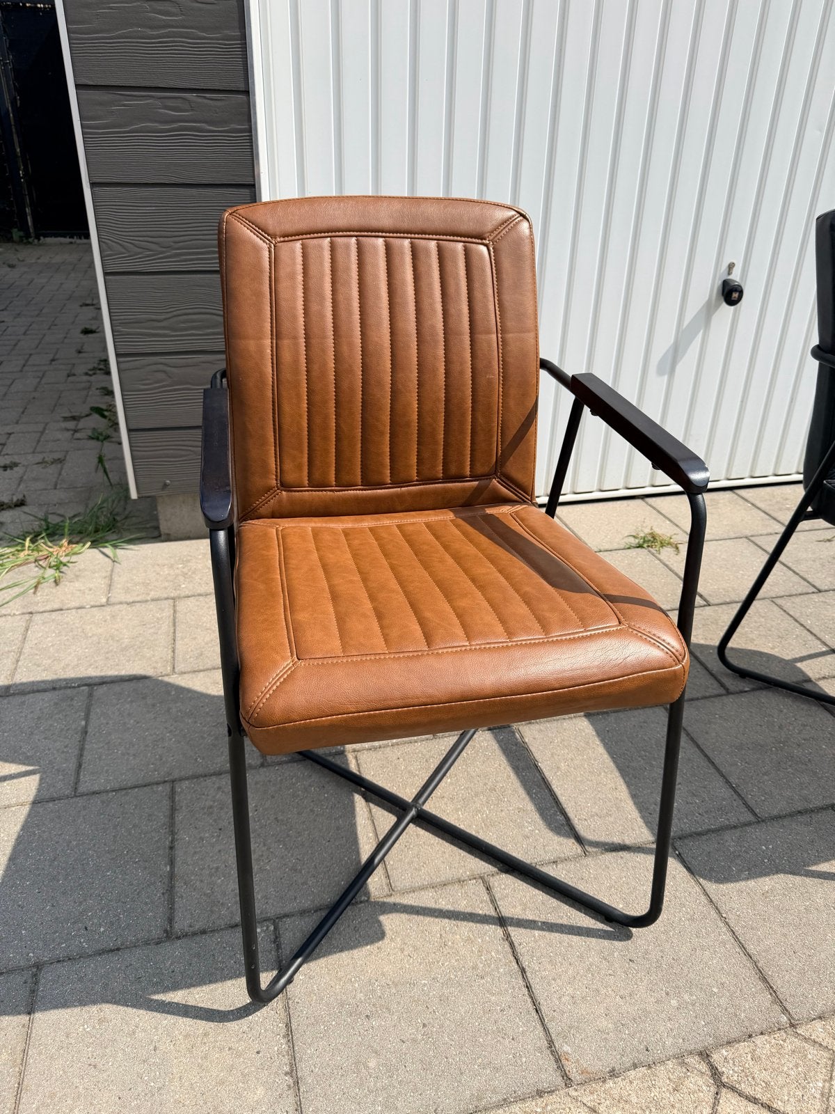 3 Skai leren industriële eetkamerstoelen - Pronto Wonen, Ophalen, Overige kleuren, Drie, Leer