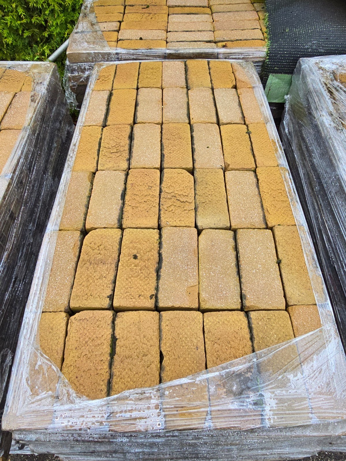 Hardgebakken Gele Straat Klinkers | ca 46m2 | Op pallets, Tuin en Terras, Ophalen, Gebruikt, Klinkers, 10 m² of meer