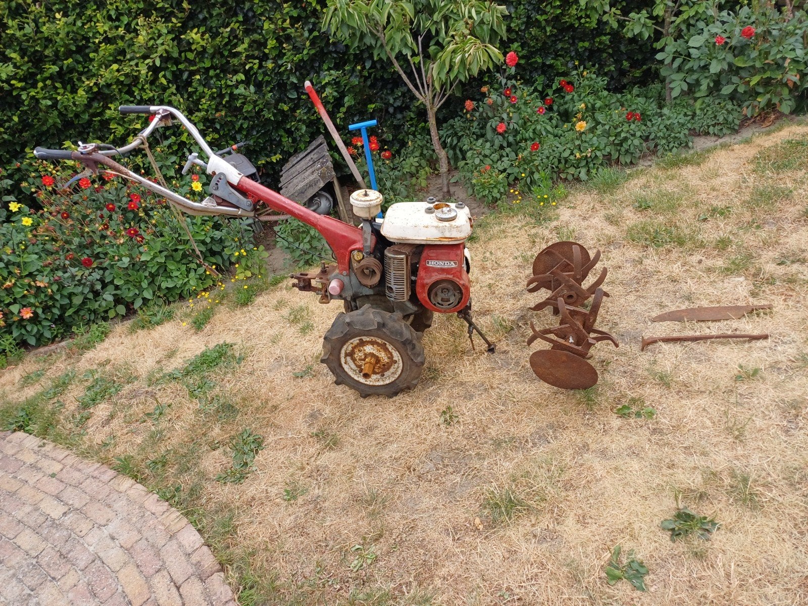 Honda FS50 2 wielige tractor trekker tuinfrees, Ophalen, Gebruikt, Tuinfrees, Benzine