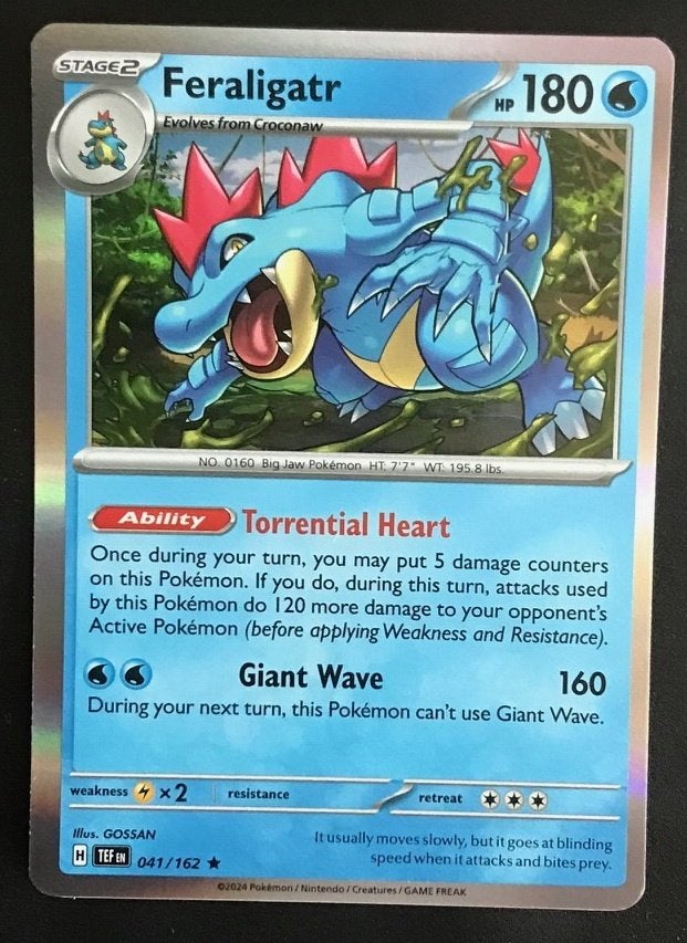 Pokemon - Feraligatr (TEF 041) Holo rare.., Ophalen of Verzenden, Nieuw, Losse kaart, Foil