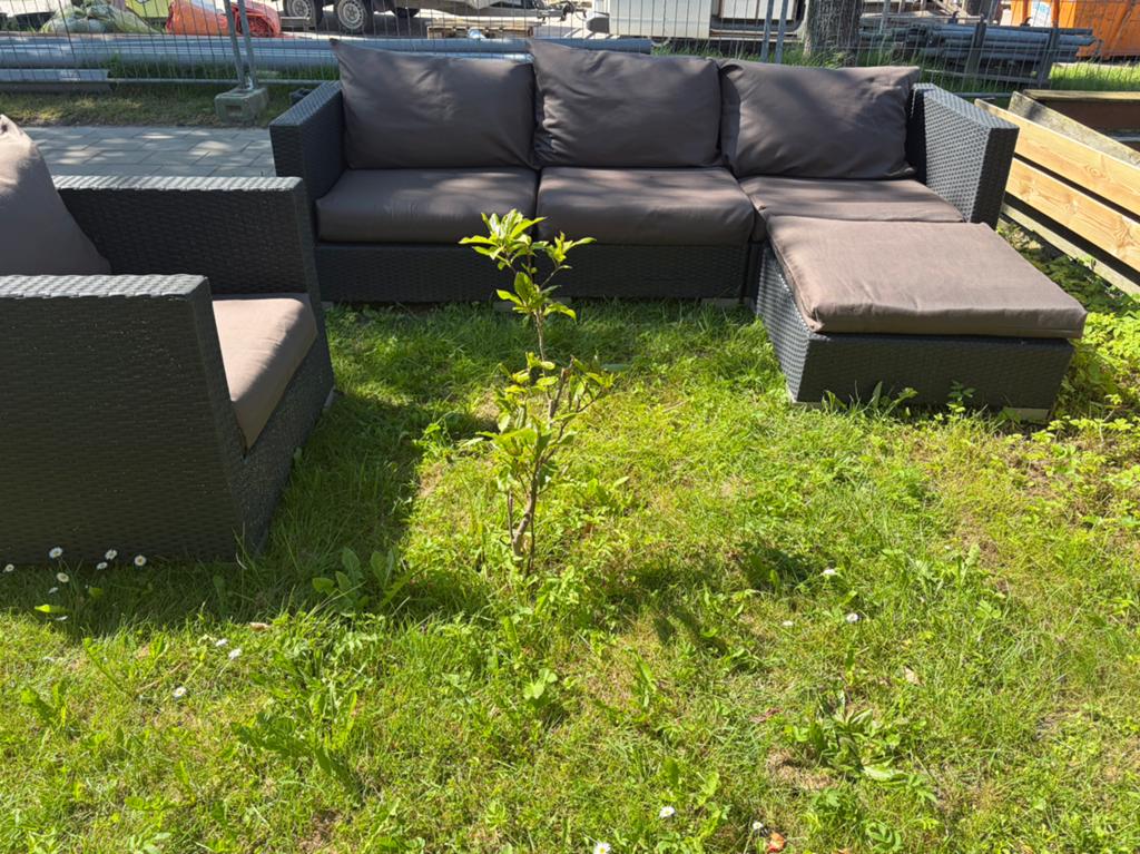 Z.g.a.n. wicker loungebank tuinbank met nieuwe kussens, Tuin en Terras, Tuinbanken, Ophalen of Verzenden, Zo goed als nieuw, Wicker