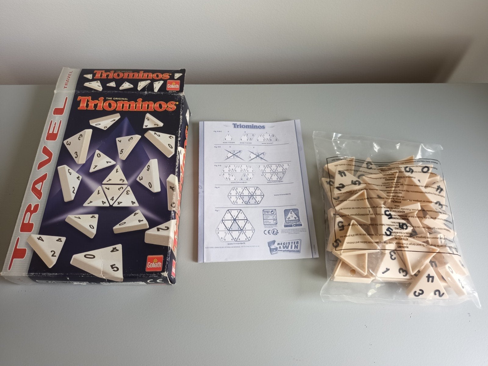 Triominos travel reiseditie nieuw spelmateriaal spel, Een of twee spelers, Ophalen of Verzenden, Zo goed als nieuw, Goliath