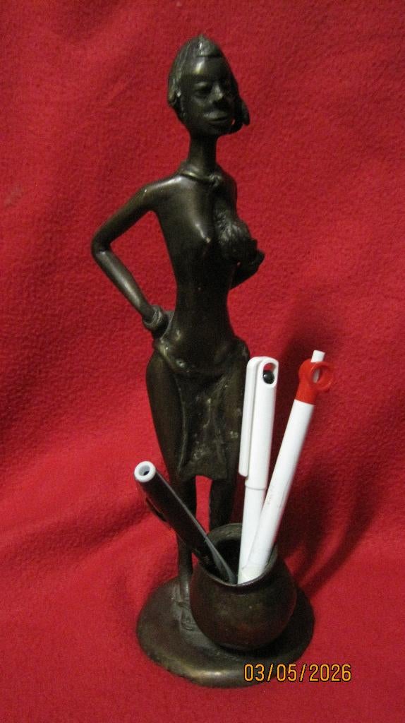 Vintage bronzen beeldje, Ophalen of Verzenden, Gebruikt, Mens