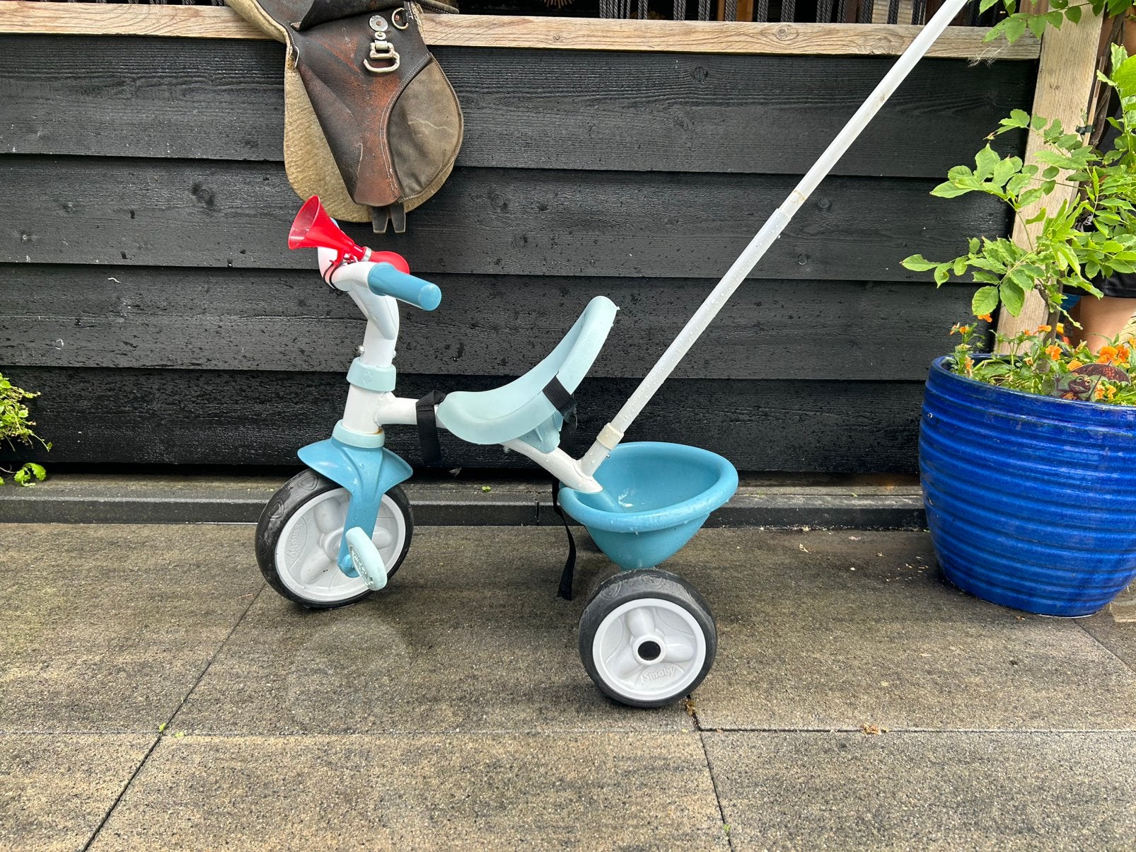 Duw fiets, Ophalen, Gebruikt, Duwstang