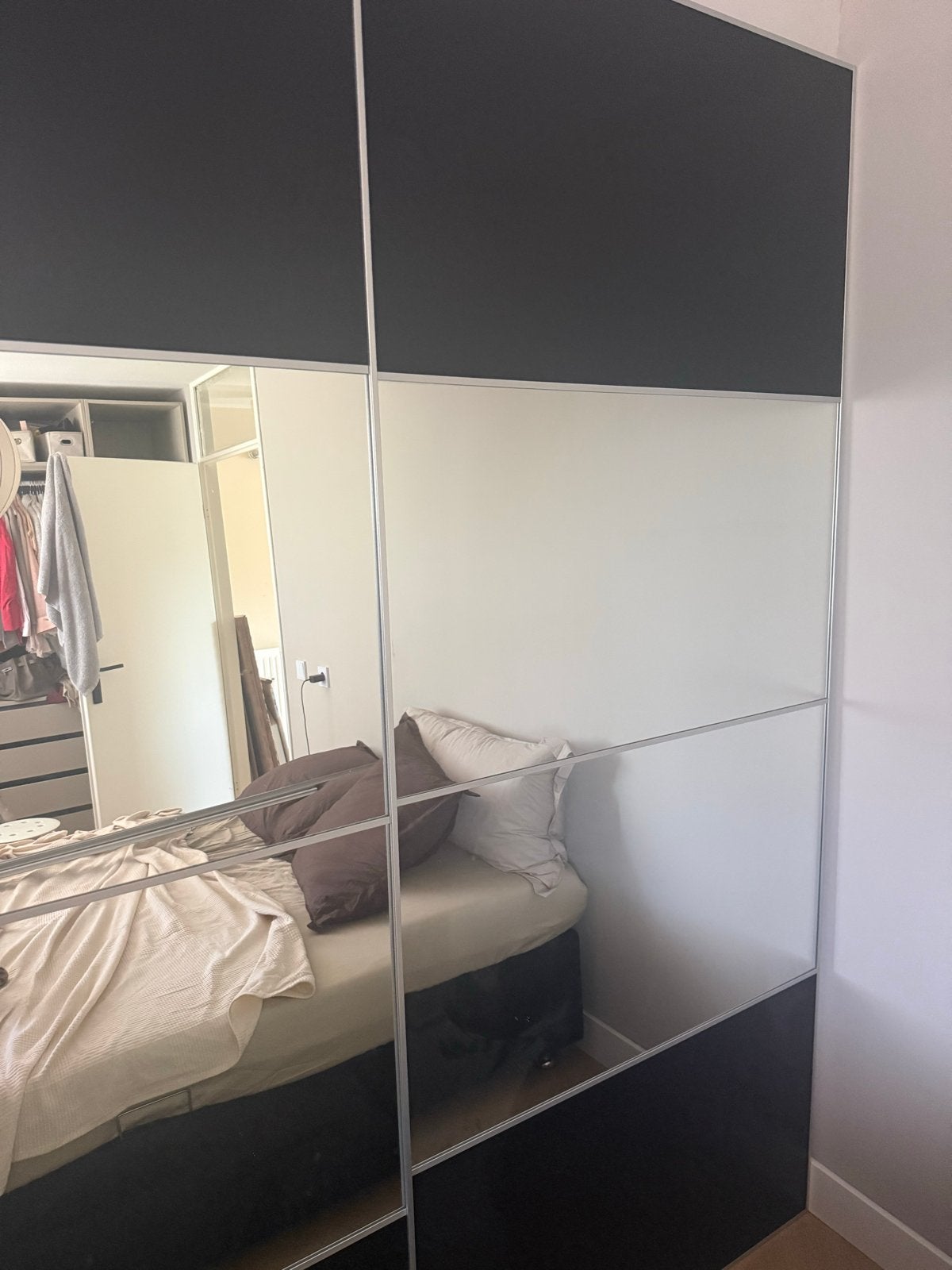 Ikea Pax Schuifdeuren Auli/Zwartbruin, 2 stuks, 100 tot 150 cm, 200 cm of meer, Ophalen of Verzenden, Glas