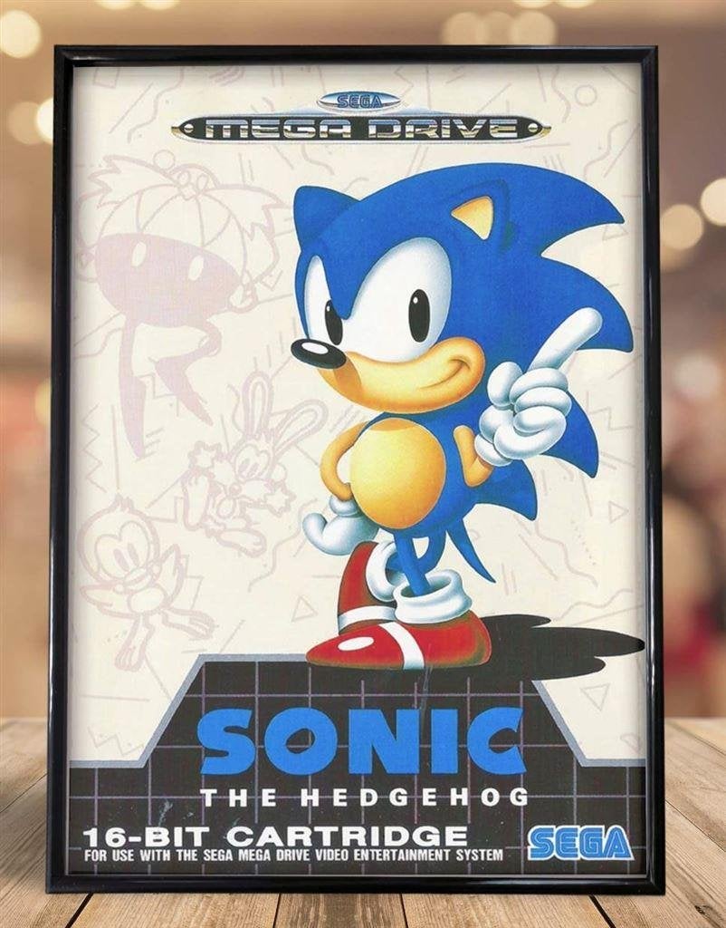 SONIC THE HEDGEHOG SEGA Poster Print Affiche in lijst, Verzenden, Nieuw, A1 t/m A3, Film en Tv