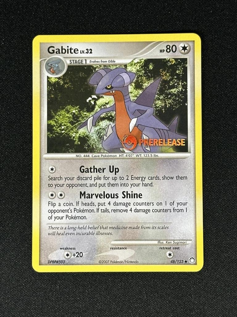 pokemon mysterious treasures promo gabite prerelease, Ophalen of Verzenden, Zo goed als nieuw, Losse kaart