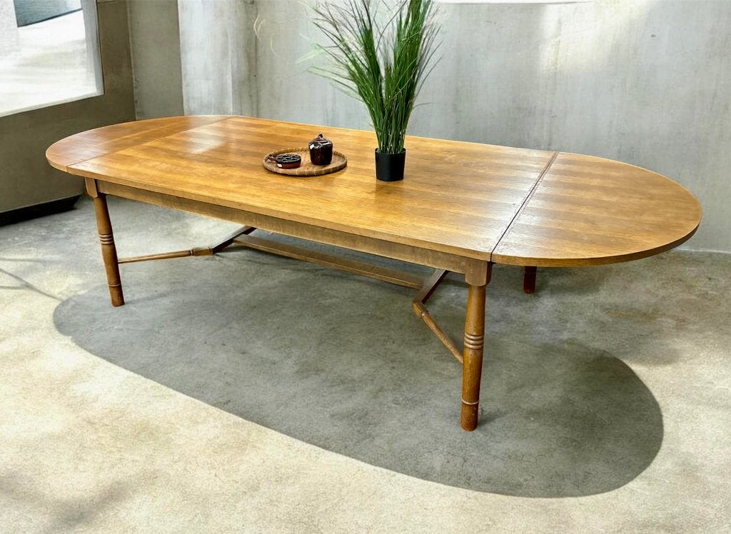 Brutalistische eikenhouten uitschuifbare eettafel, Deens 300, Ophalen, Scandinavisch design, Gebruikt, Grote tafel