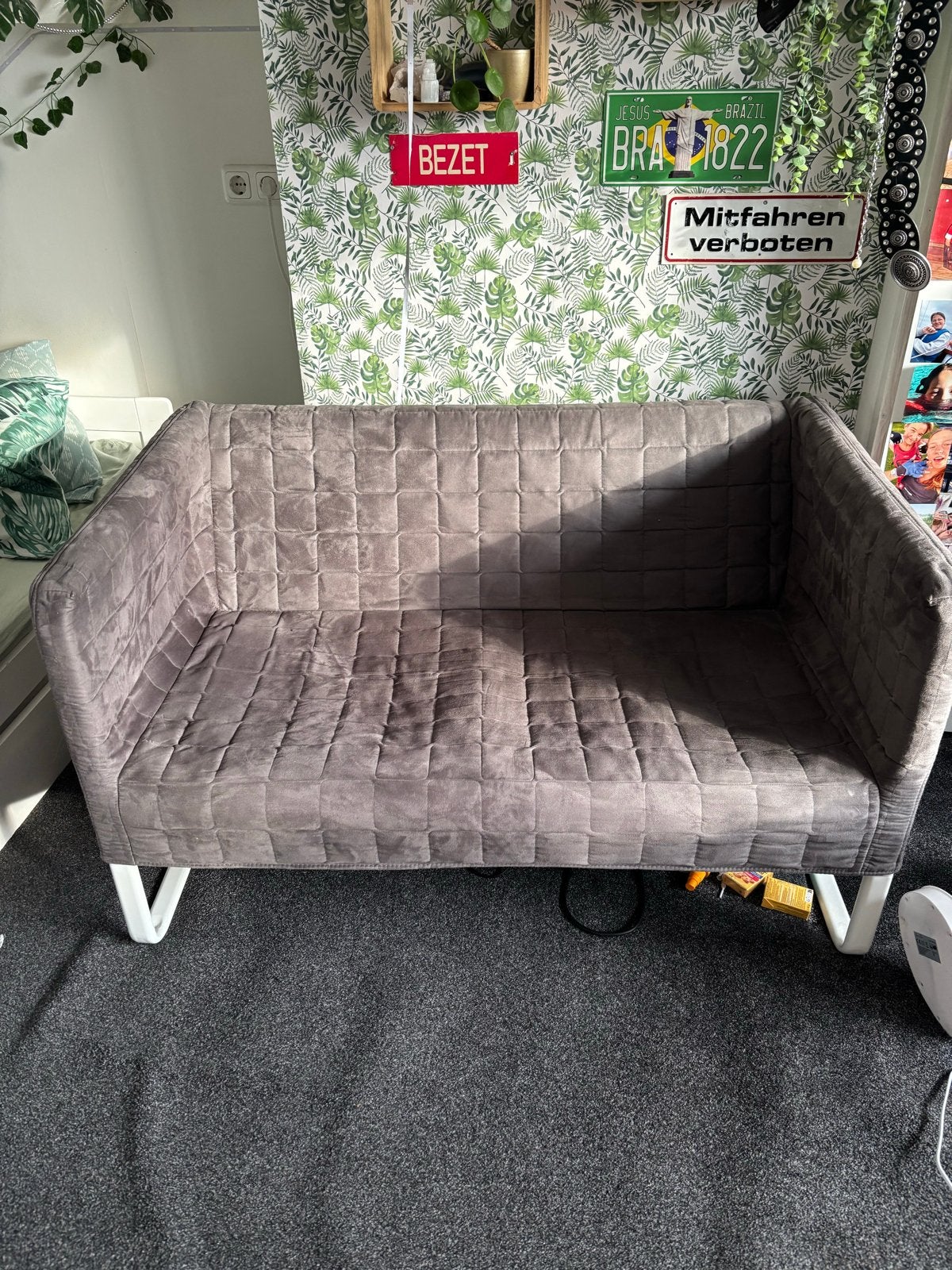 Ikea knopparp bank in goede staat, Huis en Inrichting, Ophalen, Tweepersoons, 75 tot 100 cm, Zo goed als nieuw