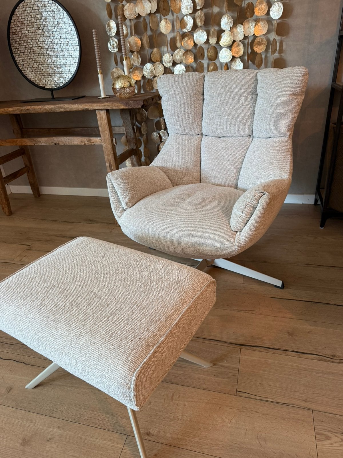 relax fauteuil met voeten bankje van de bommel, Ophalen of Verzenden, Zo goed als nieuw