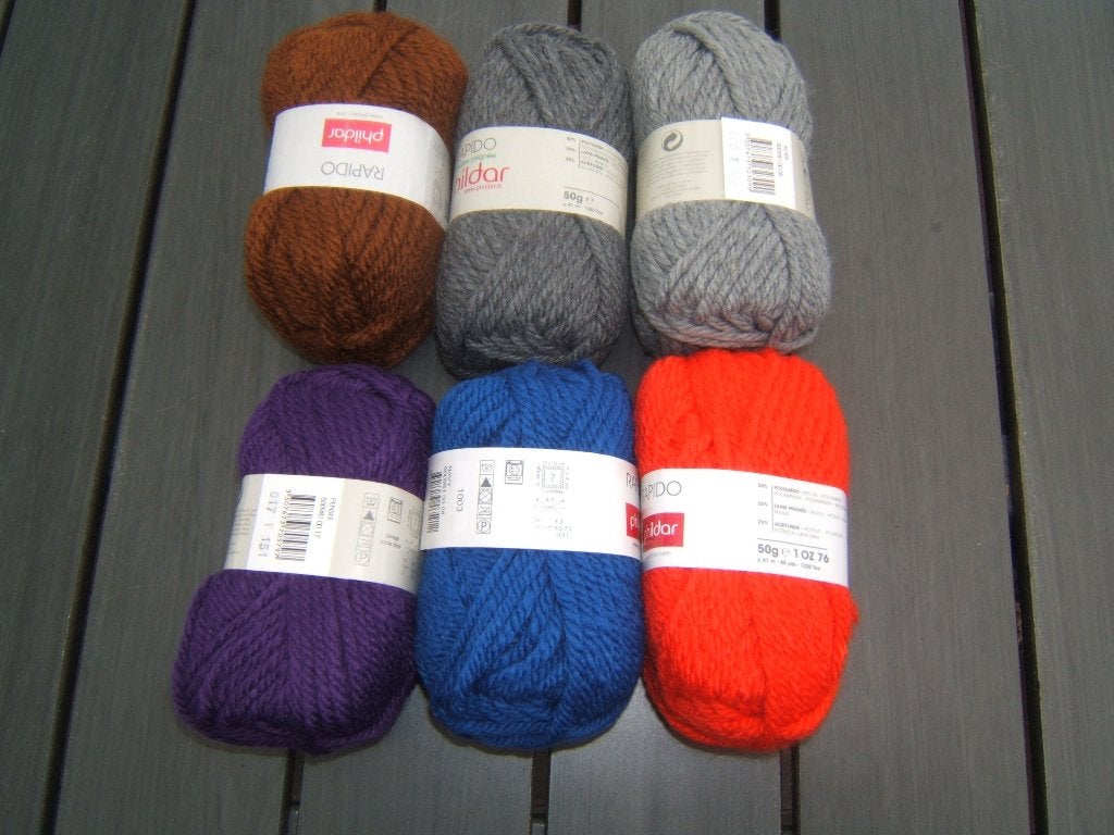 58 bollen breigaren van Phildar Rapido in 6 kleuren, Ophalen of Verzenden, Nieuw, Breien of Haken, Wol of Garen