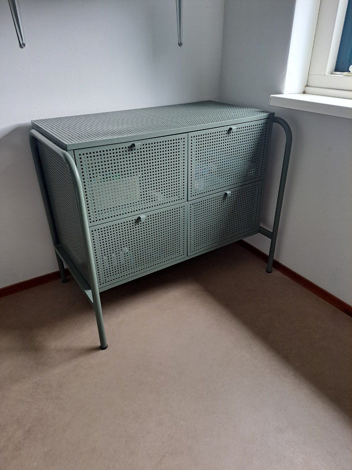 Ladekast met 4 lades - Groen metaal, Ophalen, Gebruikt, 50 tot 100 cm, 3 of 4 laden