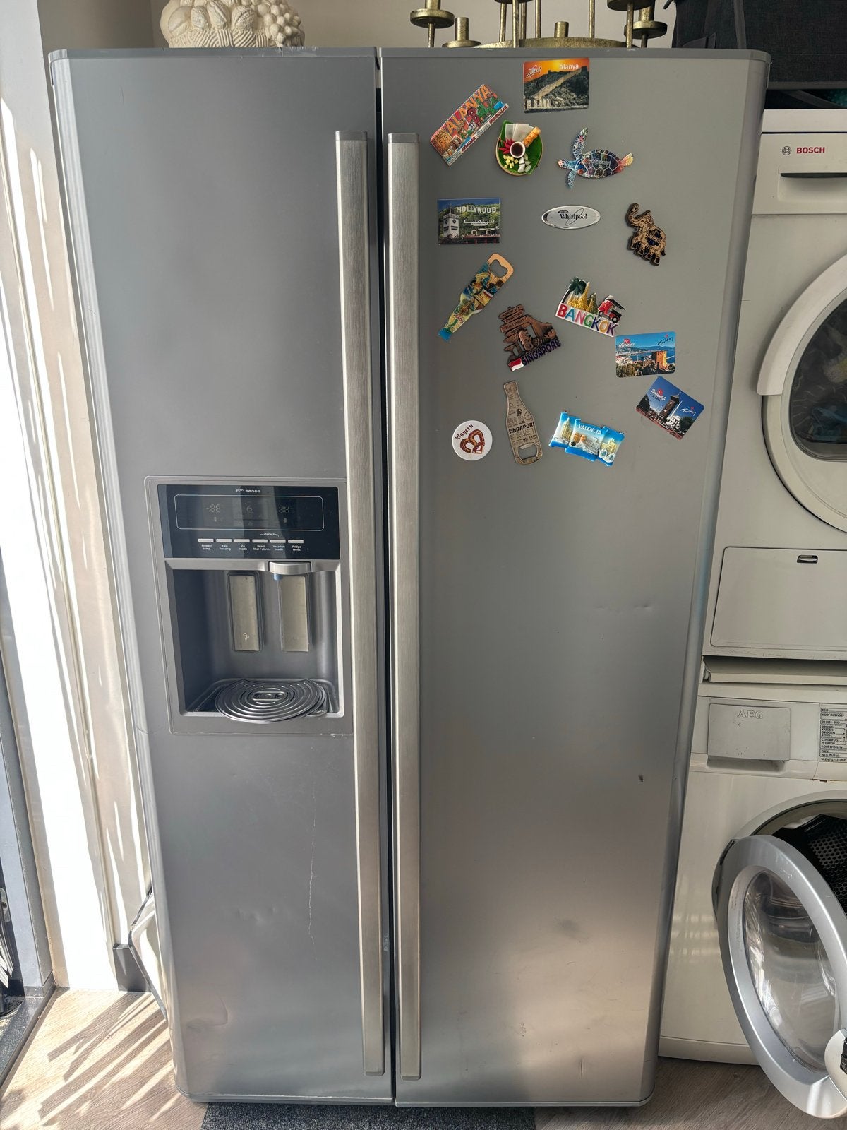 Amerikaanse koelkast Whirlpool WSC5555 - Side-by-side, Ophalen, Gebruikt, 200 liter of meer, 60 cm of meer