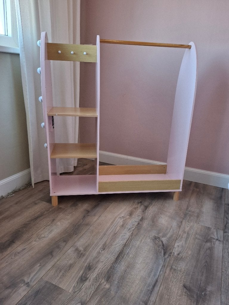 Leuke meisjes kast met spiegel en ledverlichting, Ophalen, Gebruikt