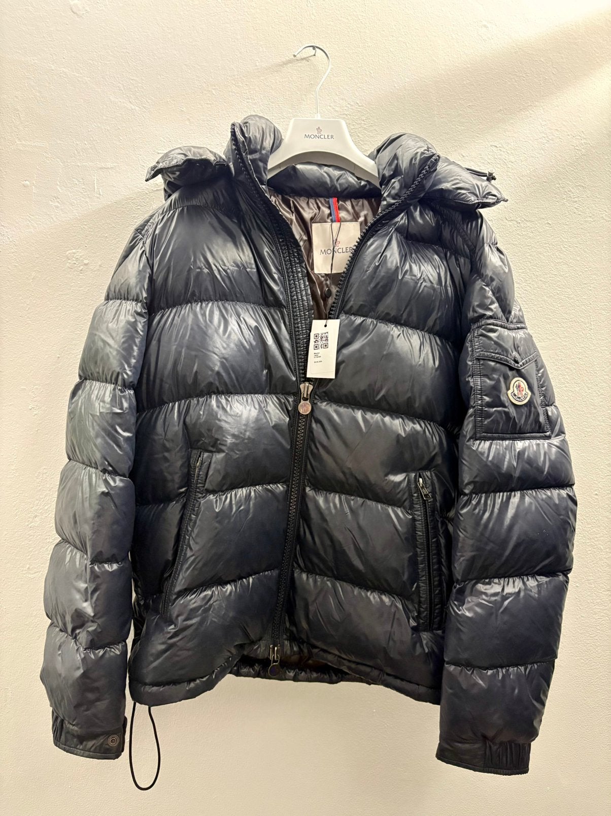 MONCLER MAYA JAS AUTHENTIEK ZWART UNISEX M NYLON DONS, Maat 38/40 (M), Zwart, Moncler, Ophalen of Verzenden