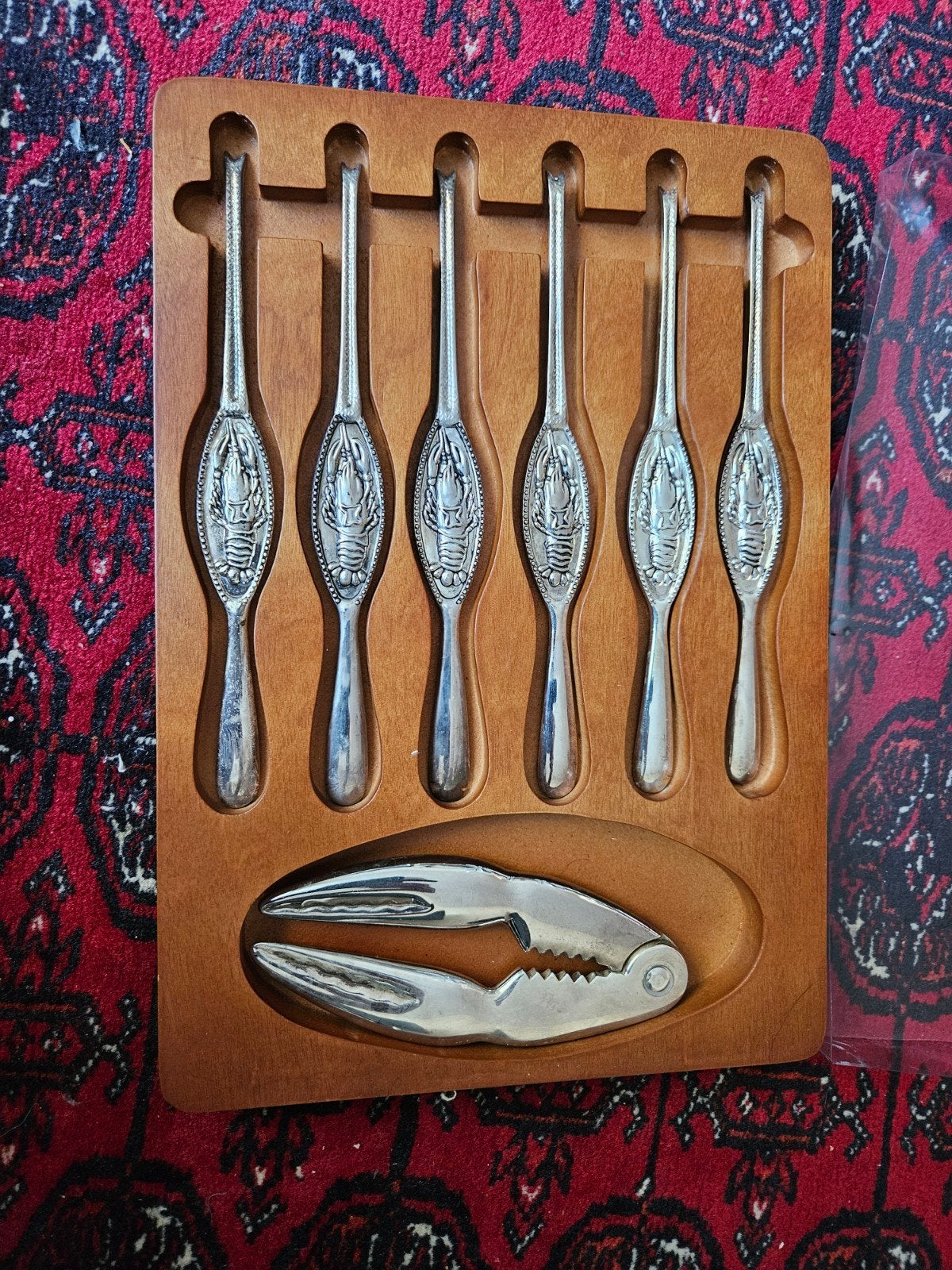Vintage kreeft bestekset met notenkraker, 7-delig, Ophalen, Gebruikt, Bestekset, Overige typen