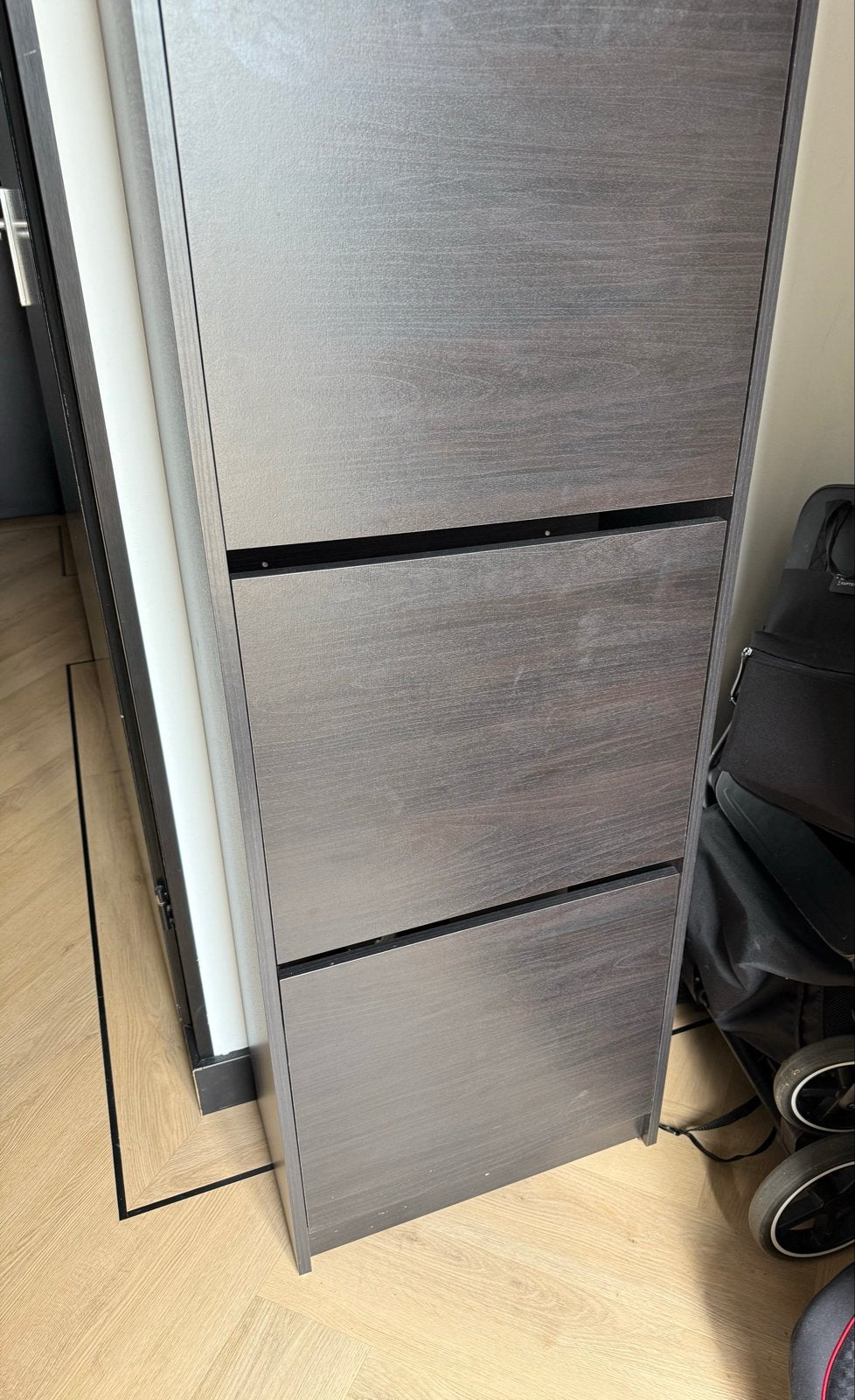 IKEA BISSA schoenenkast met 3 vakken, donkerbruin, Huis en Inrichting, Ophalen, Gebruikt