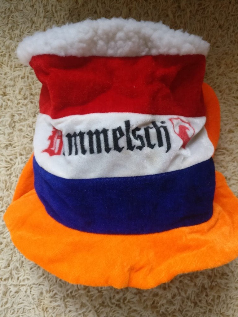Dommelsch bier hoed bierhoed rood -wit- blauw -oranje, Ophalen of Verzenden, Zo goed als nieuw, Kleding, Dommelsch