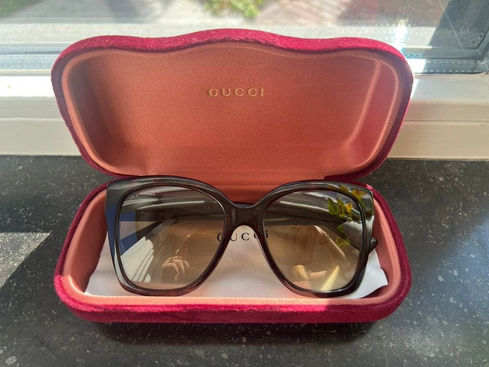 Gucci GG0459S 002 zonnebril – zo goed als nieuw, Ophalen, Zo goed als nieuw, Bruin, Zonnebril