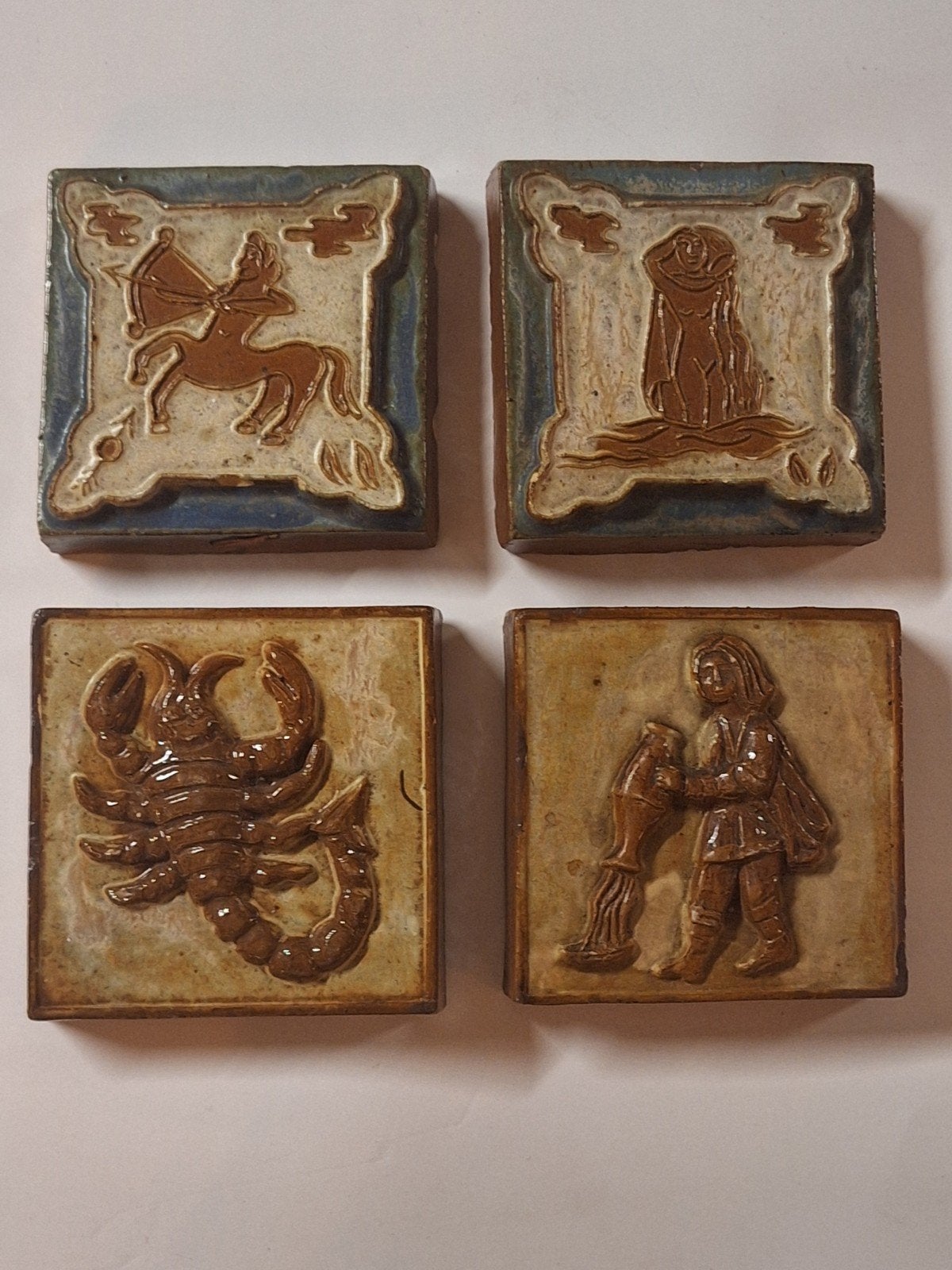 4x Losson Sterrenbeeld Tegels - Vintage Keramiek, Ophalen of Verzenden