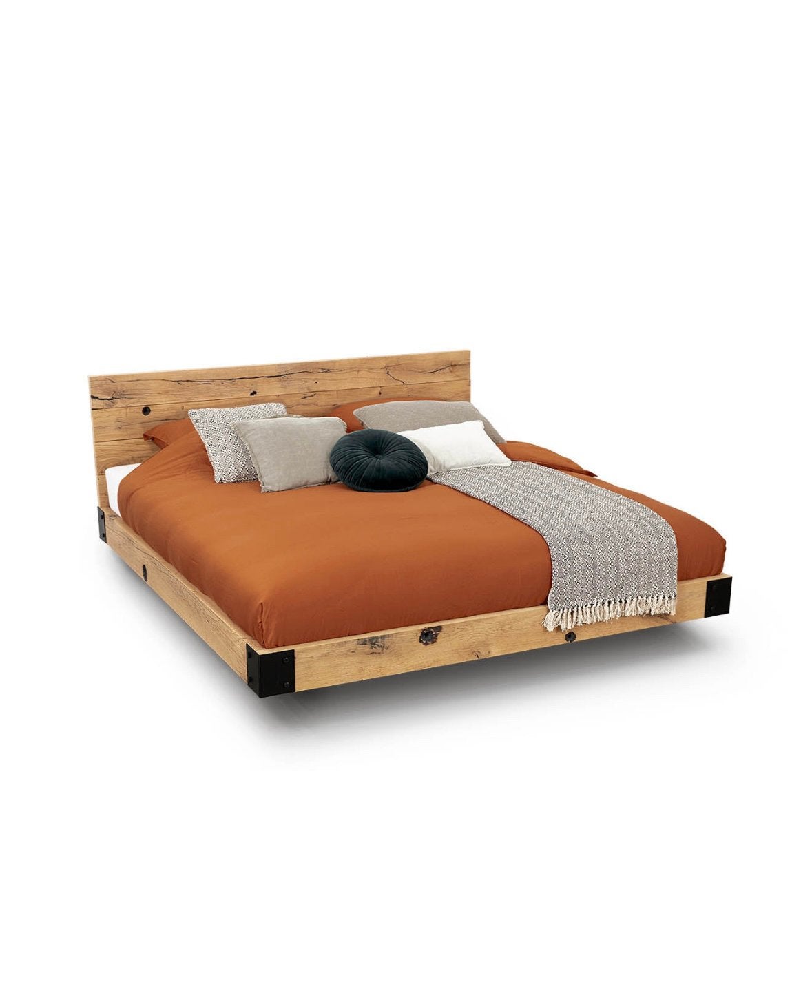 Bedframe + matras (160x220) + lattenbodem, Ophalen, Tweepersoons, Zo goed als nieuw, 160 cm
