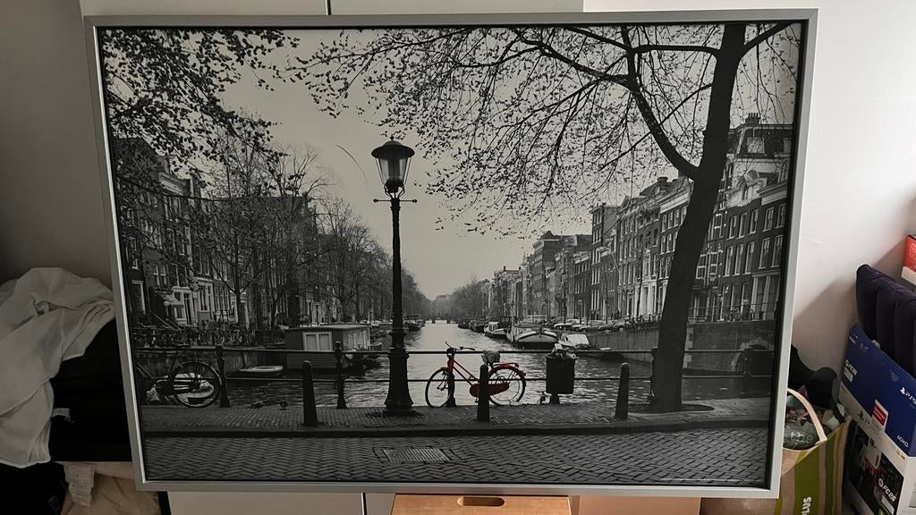 IKEA Schilderij/Poster Amsterdam Gracht 140x100 cm, Gebruikt, 125 cm of meer, Ophalen of Verzenden, Foto of Poster