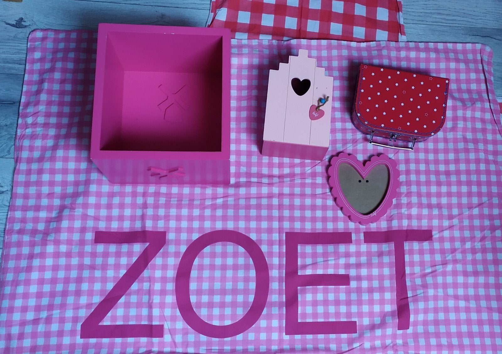 Lief set kubus, huisje fotolijstje, koffer, Ophalen of Verzenden