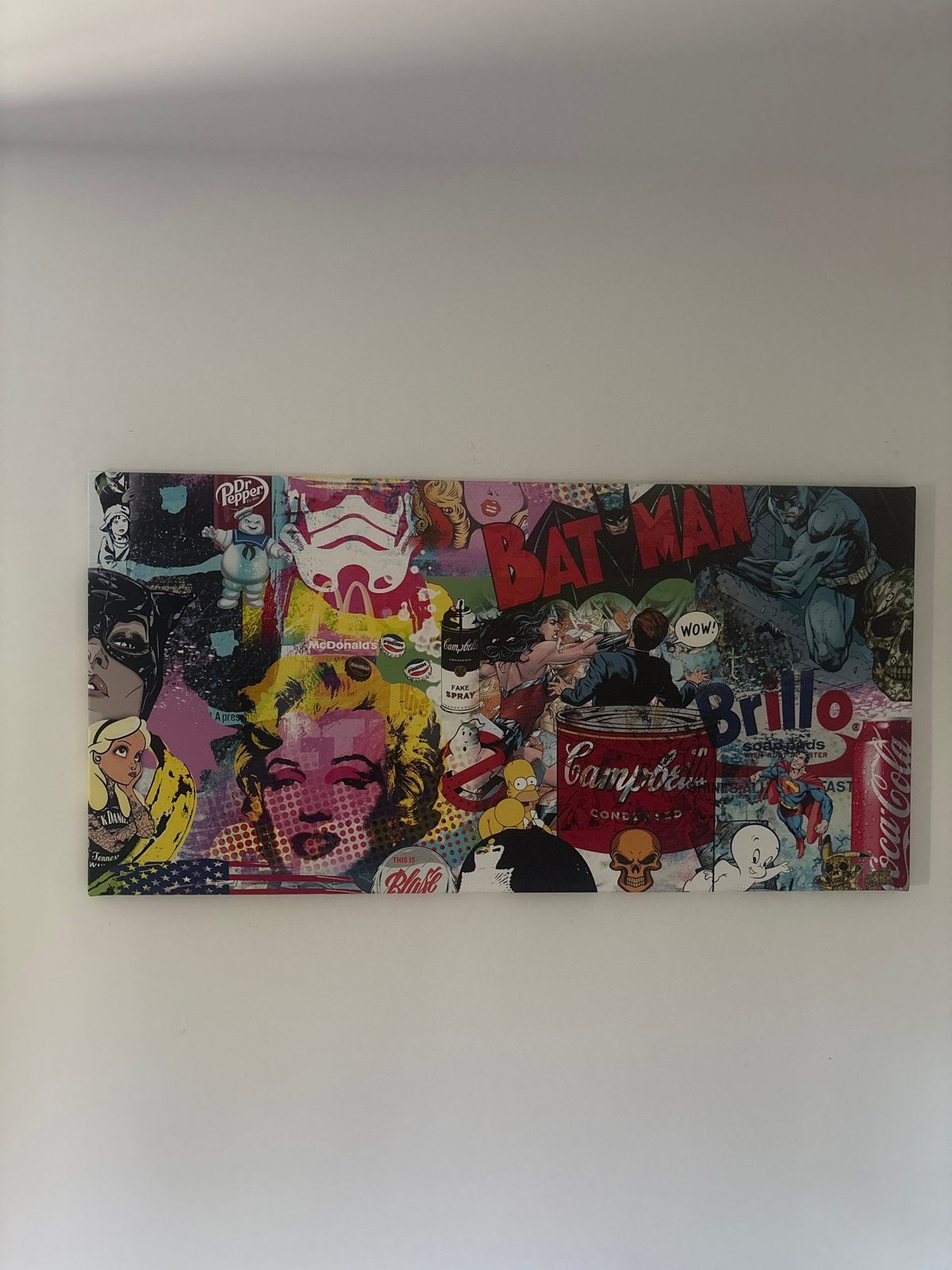 Pop Art Schilderij met Iconische Figuren, Antiek en Kunst, Ophalen
