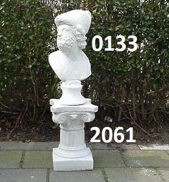 Zeus met zuil. 0133 & 2061., Ophalen, Nieuw, Beton, Mensenbeeld