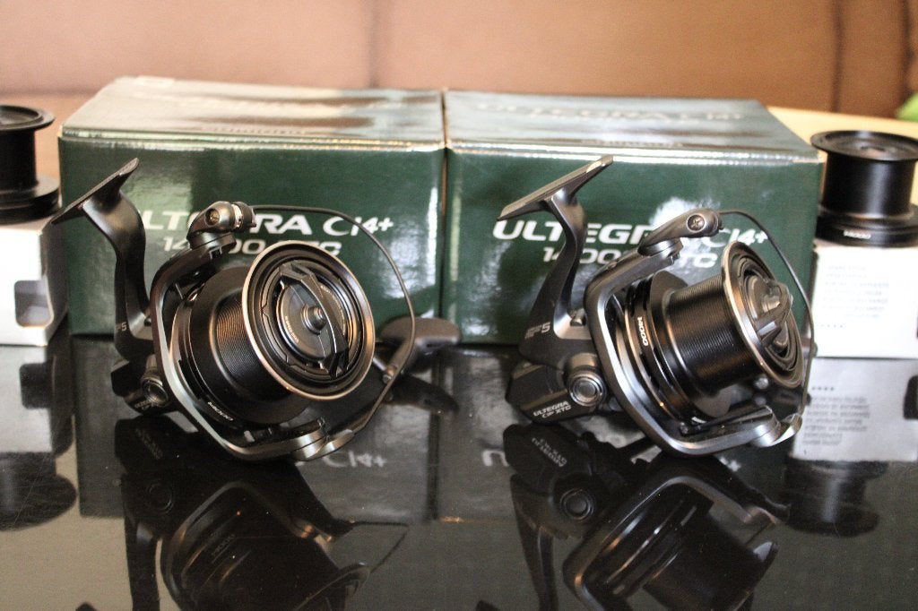 Shimano Ultegra Ci4+ 14000 XTC, Fox Daiwa Karpermolen Penn, Watersport en Boten, Ophalen of Verzenden, Zo goed als nieuw, Molen