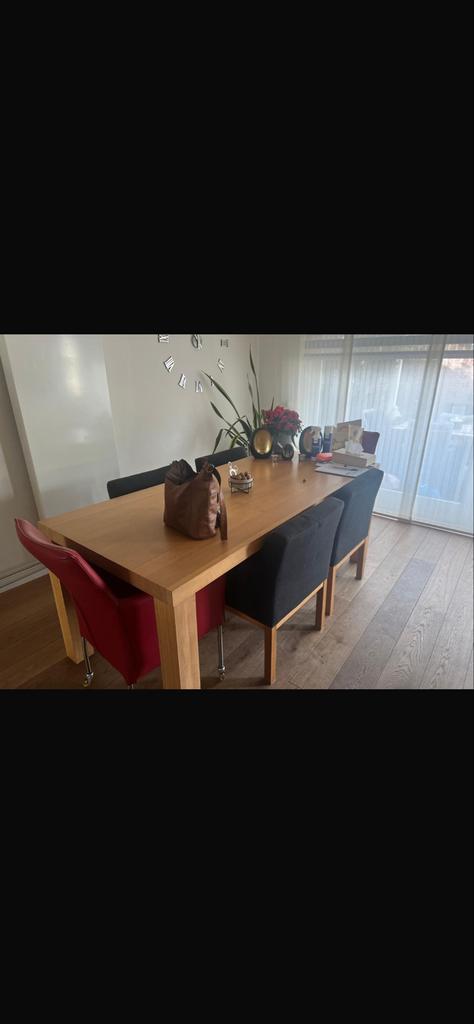 Eettafel 200x90 cm - Ruim en Stijlvol, Gebruikt, 200 cm of meer, Vijf personen of meer, Rechthoekig