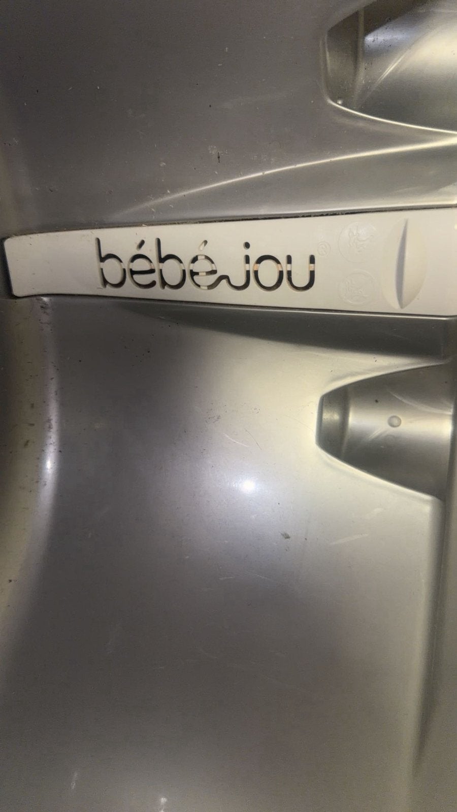 Bébé-jou babybadje met badzitje - Grijs, Kinderen en Baby's, Badjes en Verzorging, Ophalen of Verzenden, Zo goed als nieuw, Badje