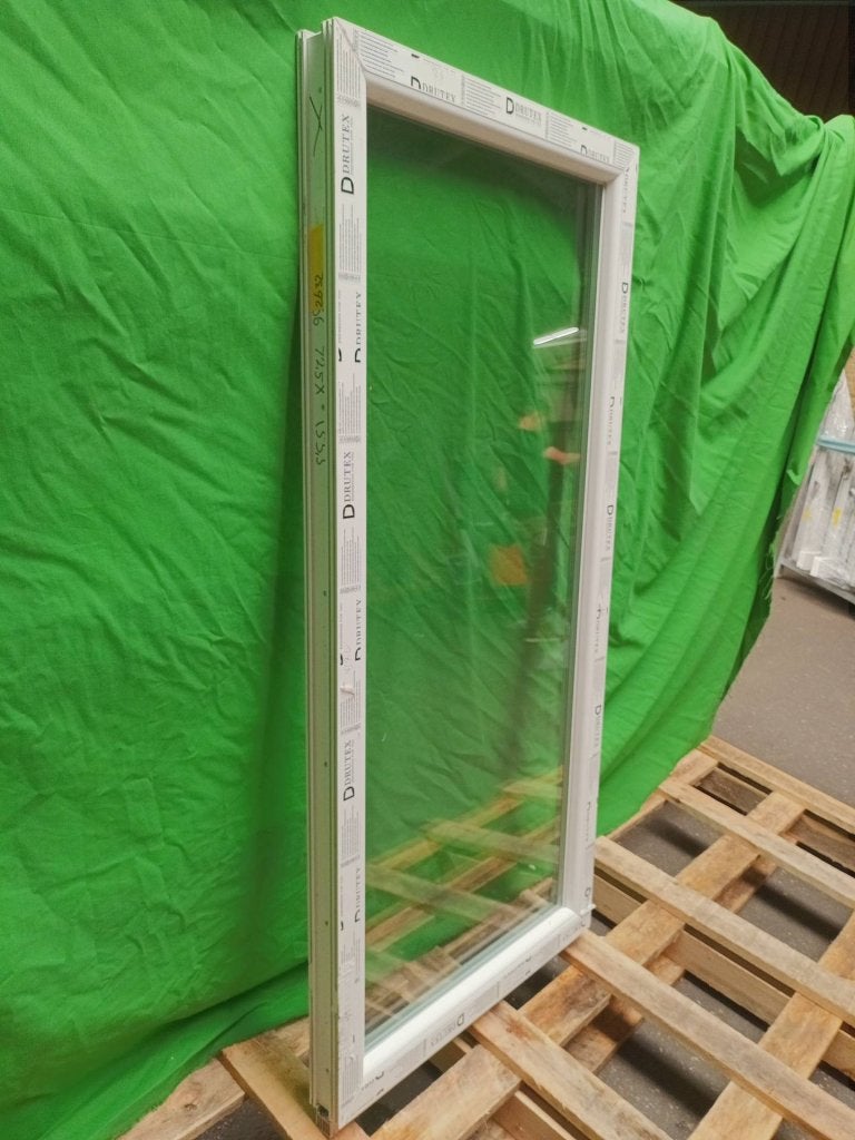 Kunststof Vast kozijn b72,5 x h155,5 cm Wit  -2632-, Niet ingevuld, Kunststof, Gebruikt, Minder dan 75 cm