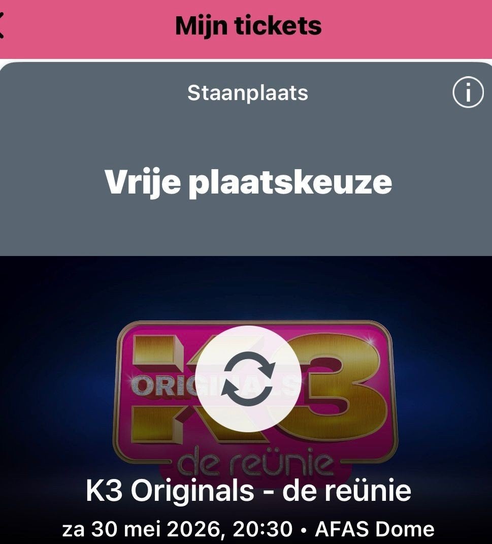 2 kaartjes voor K3 concert vanavond in Afas Dome Antwerpen, Twee personen