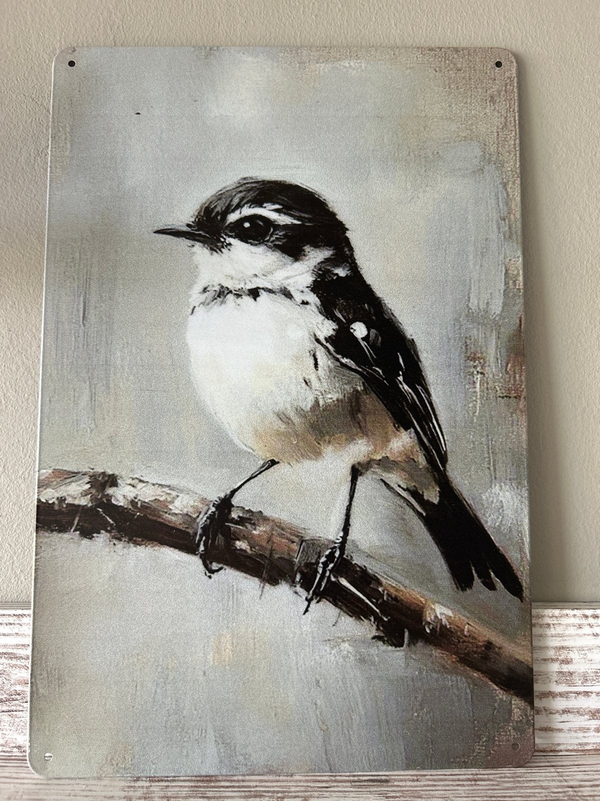 2D bedrukt aluminium paneel - Vogel op tak (20x30 cm), Huis en Inrichting, Metaal, Meerkleurig, Nieuw, Ophalen of Verzenden