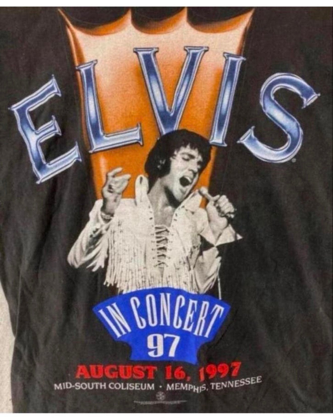 Elvis Presley T-Shirt XL Memphis TN in Concert 1997 90s vtg, Ophalen of Verzenden, Zo goed als nieuw, H, Kleding
