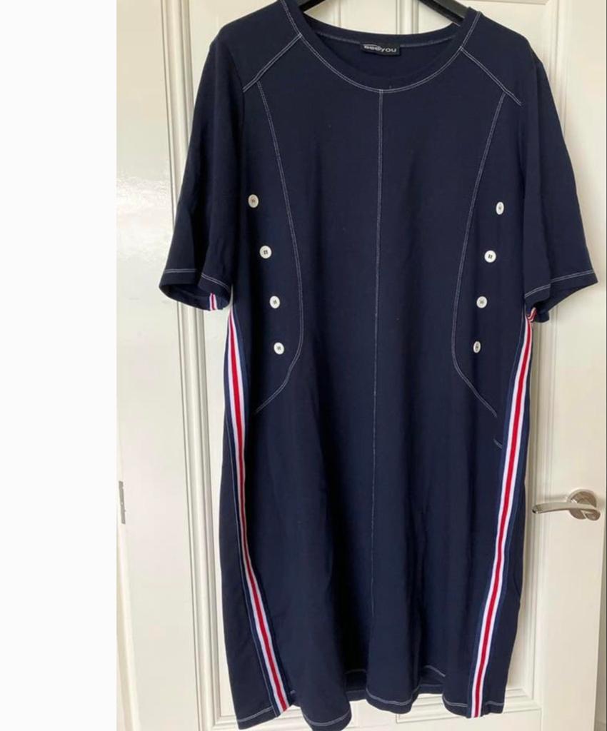 Blauwe See You jurk maat 48, Kleding | Dames, Ophalen of Verzenden, Zo goed als nieuw, Blauw, Jurk