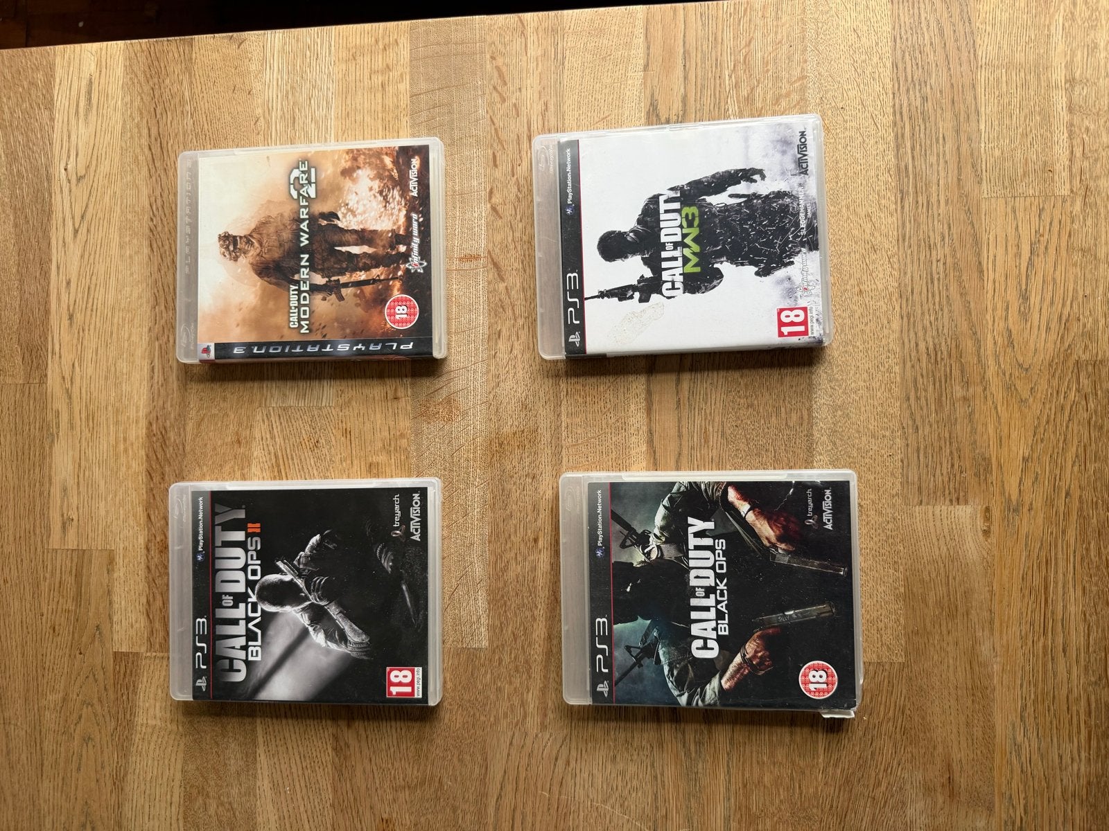 4 Call of Duty games voor PS3: Black Ops 1 & 2, MW2 & MW3, Ophalen, Online, Gebruikt, Vanaf 18 jaar