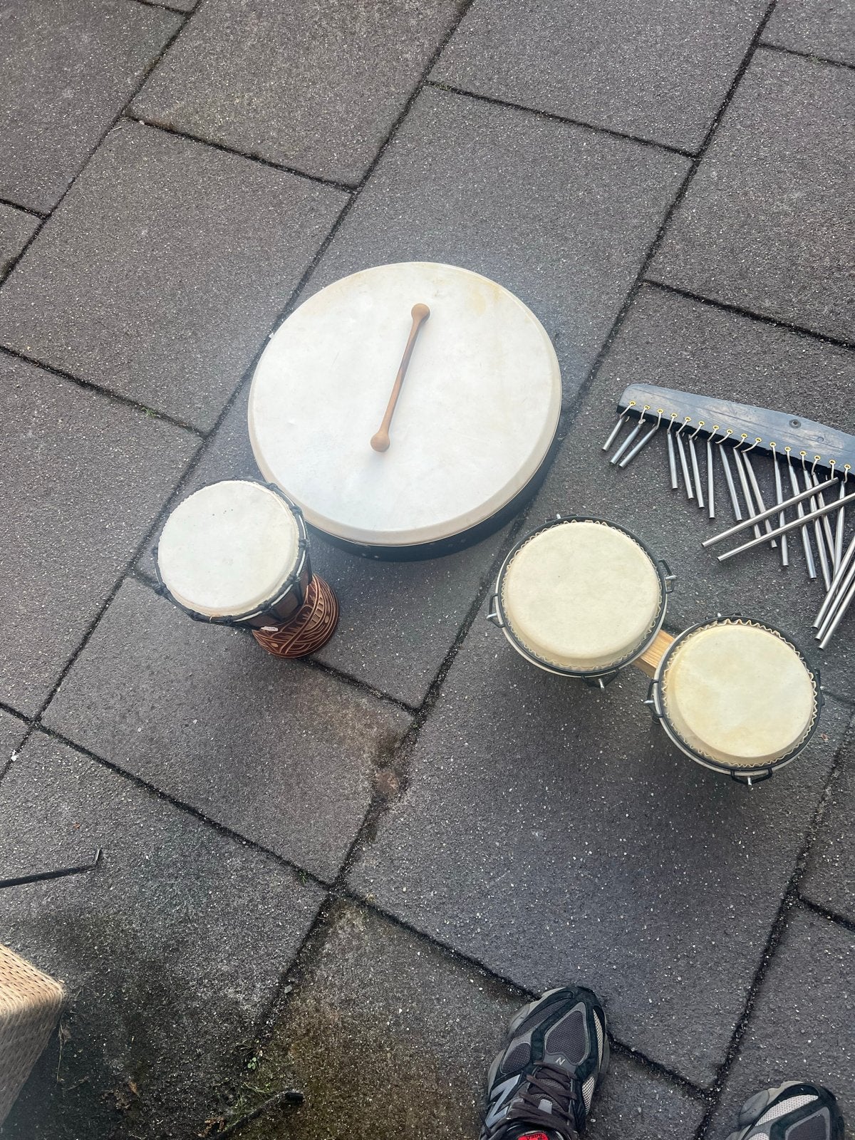 Percussie set: Djembe, Bongo's, Frame Drum & Wind Chimes, Muziek en Instrumenten, Drumstellen en Slagwerk, Ophalen of Verzenden