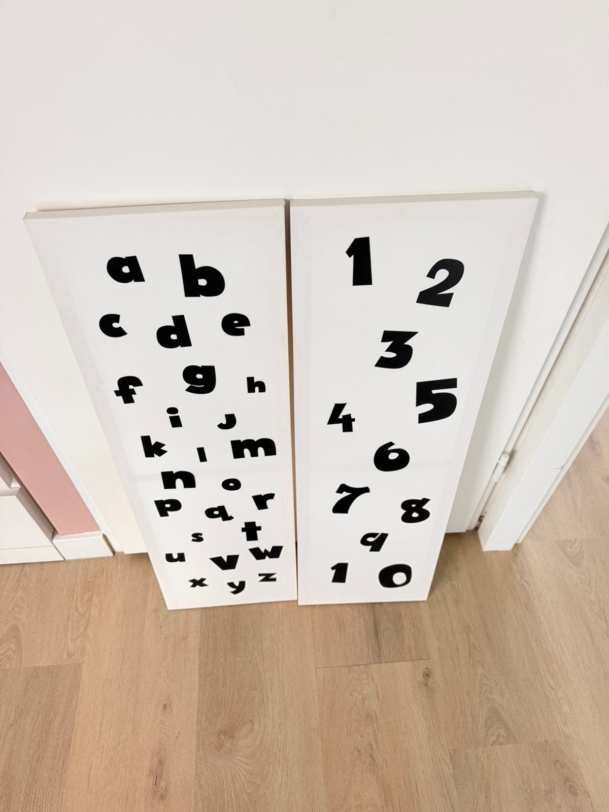 Kinder schilderij alfabet en cijfers, Ophalen, Zo goed als nieuw