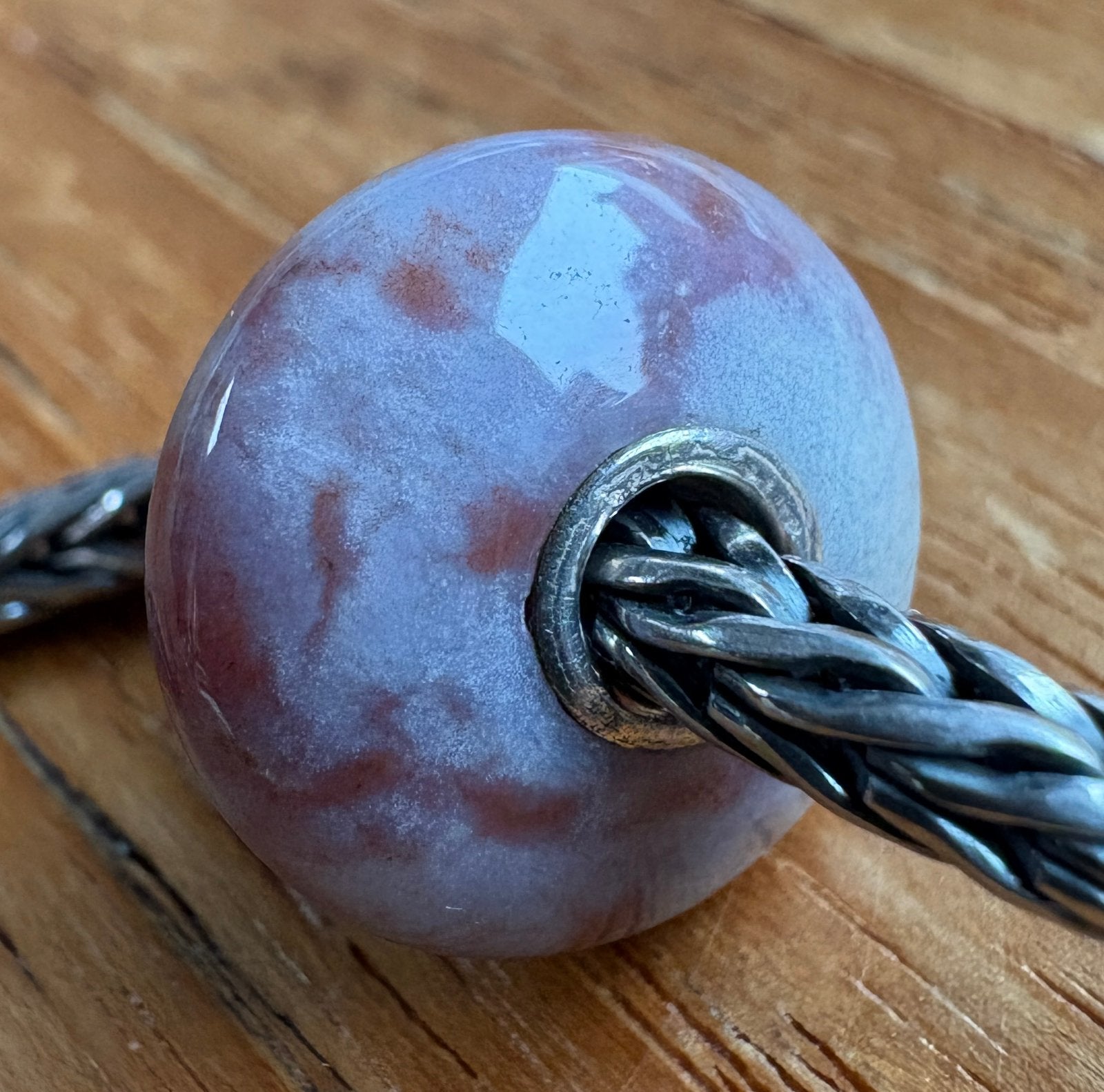 Trollbeads Mooie Jaspis Grijs/Rood NIEUW, Sieraden, Tassen en Uiterlijk, Verzenden, Nieuw, Edelsteen, Trollbeads