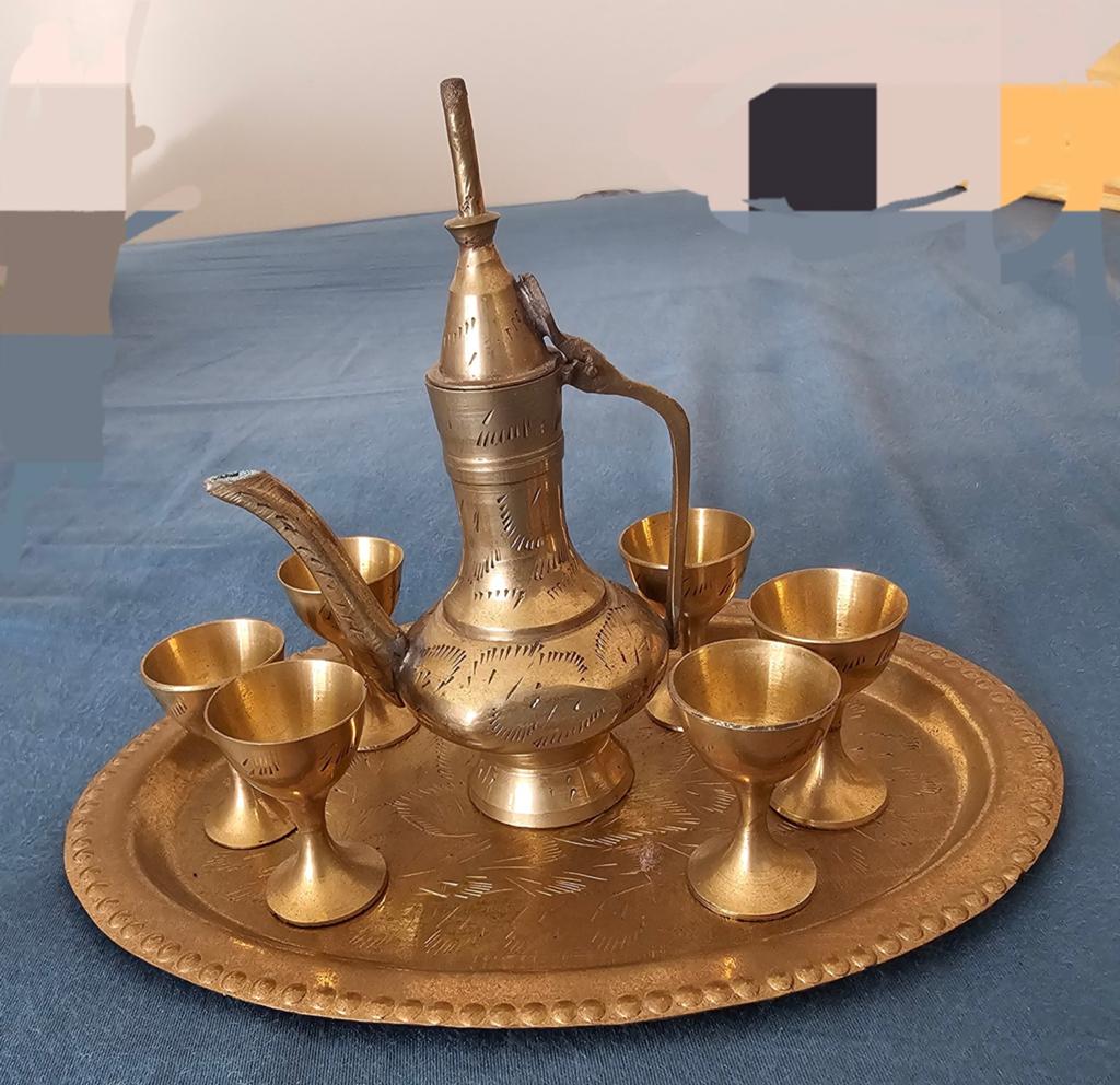 Turkse Ottomaanse Theeset 8-delige. Miniatuur, Ophalen of Verzenden