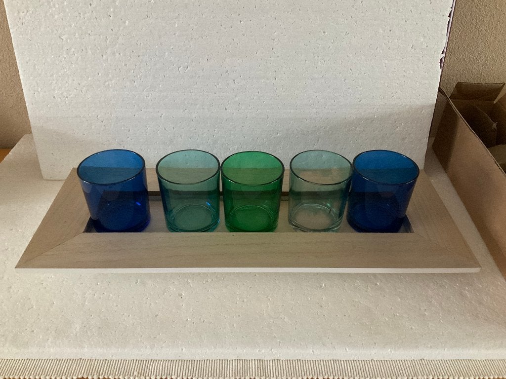 home decoratie - waxine houders op dienblad, Minder dan 50 cm, Ophalen of Verzenden, Zo goed als nieuw, Minder dan 100 cm