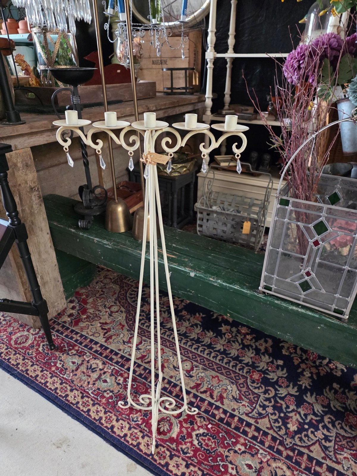 brocante metalen vloerkandelaar, Huis en Inrichting, Ophalen, Metaal